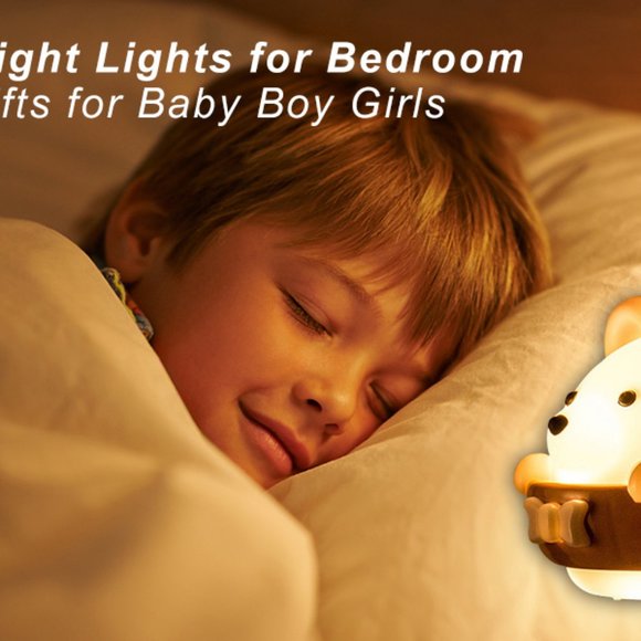 Cute Bear Night Light Girls Baby Boy Toddler Gifts Portable USB Charging Reading - Picture 10 of 10